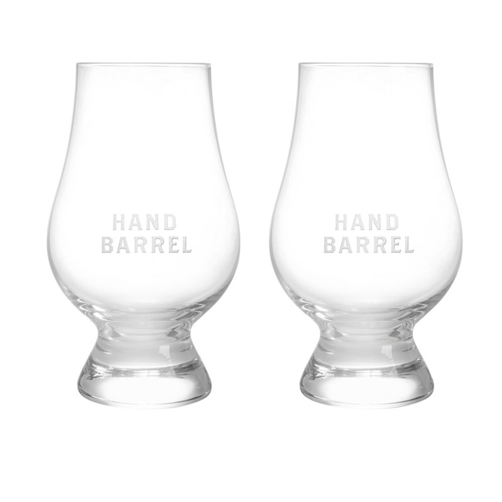 HAND BARREL ENGRAVED GLENCAIRN GLASSES